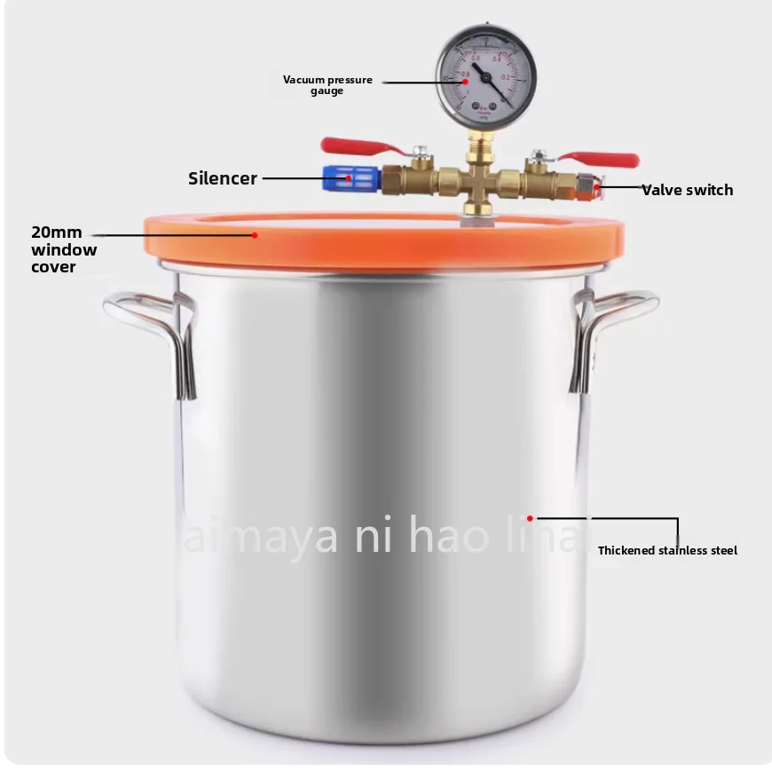 stainless steel vacuum defoaming bucket box drip glue extraction vacuum defoaming machine remolding resin silicone AB glue
