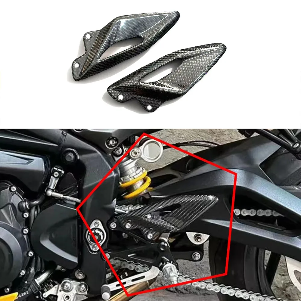 

Аксессуары для мотоциклов, пяточные пластины, защитные подставки для ног, углеродное волокно 3k для Triumph Street Triple 765/R/RS 2016-2024