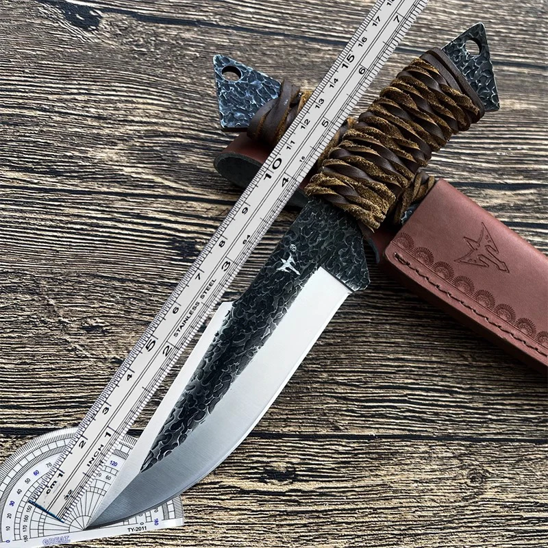 

Нож для выживания на открытом воздухе с фиксированным лезвием - портативный тактический нож для кемпинга с высокой твердостью для выживания в дикой природе и самообороны