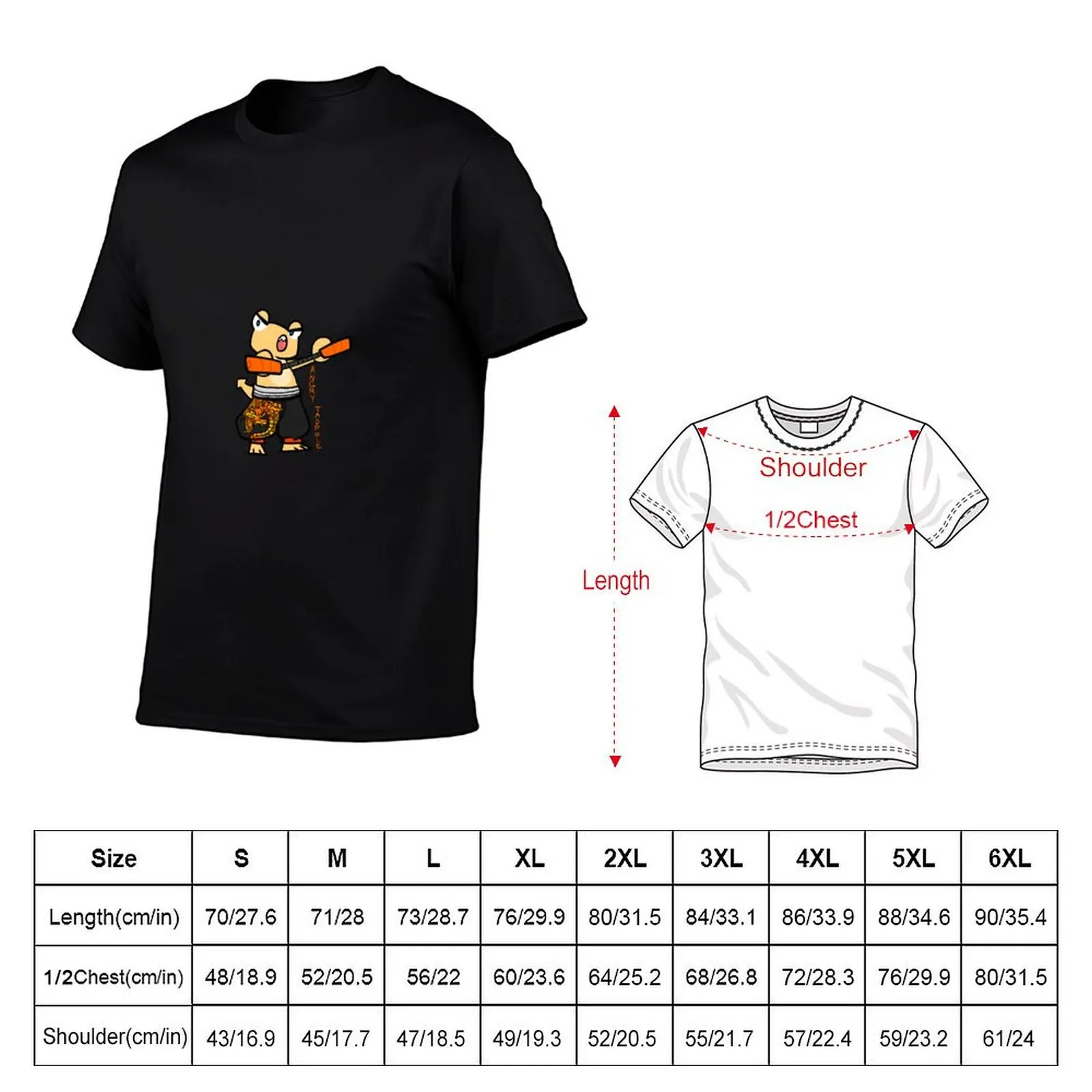 Angry Tadpole - Nun-chucks T-Shirt Large Size Soft Cotton T-Shirt
