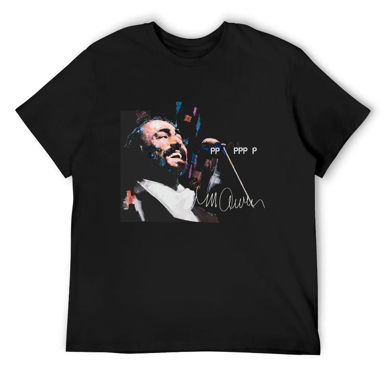 Original Portrait of Luciano Pavarotti T-Shirt anime sublime customs tee shirts for men