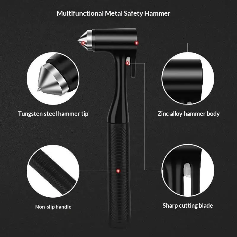 High Strength Car Emergency Window Breaker Multifunctional Seat Belt Cutter Portable Auto Rescue Safety Tool