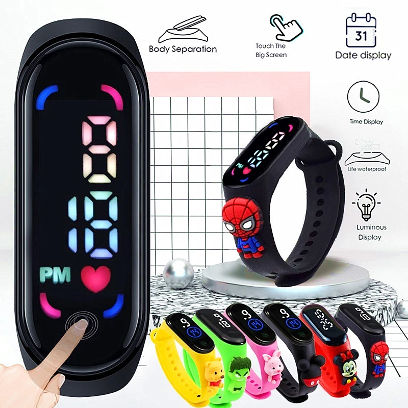 Disney Children's Waterproof Sports Smart Watch Outdoor Silicone Bracelet Electronic Watch Kids Bracelet Digital Watches