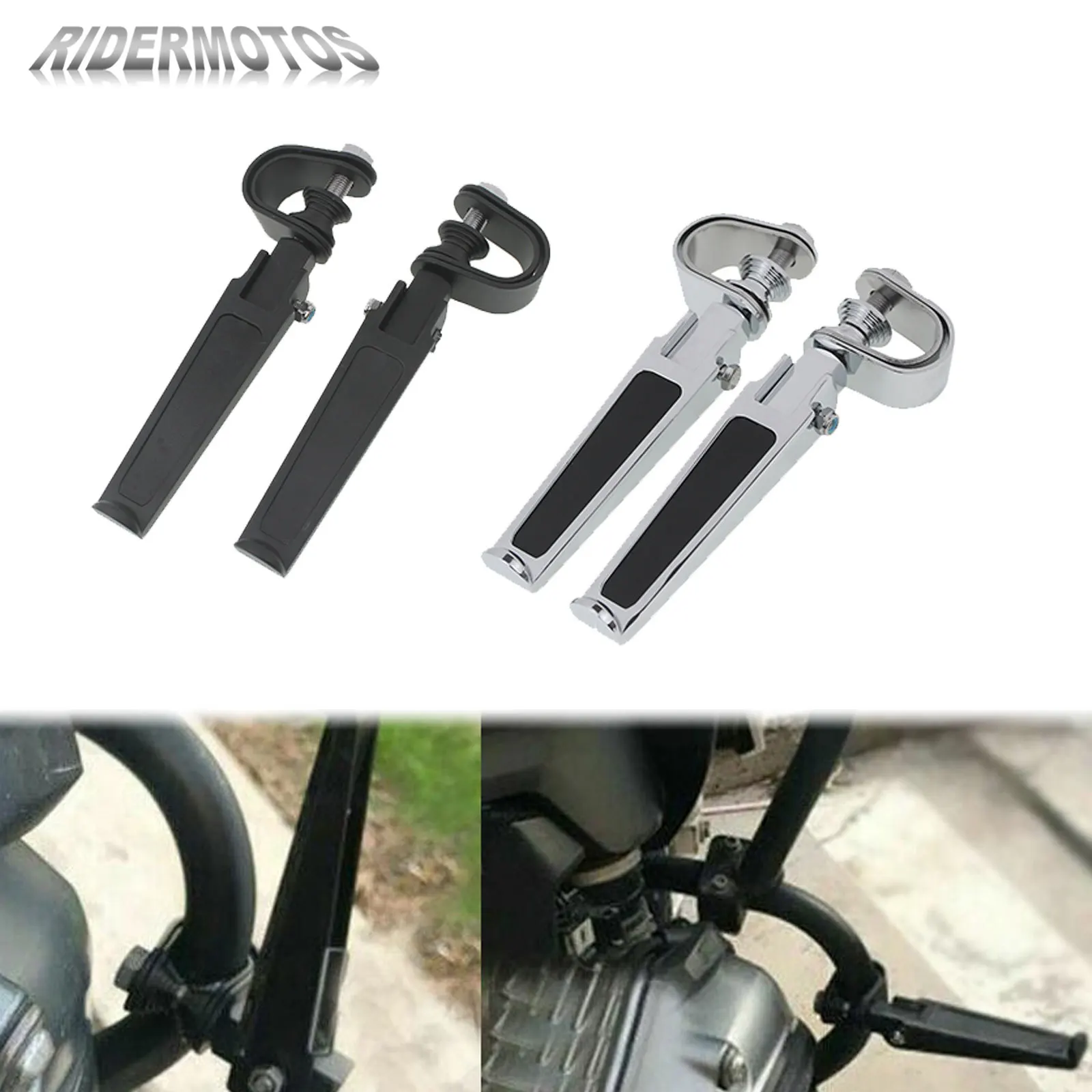 

Motorcycle Footrests 25-32MM Foot Pegs Highway Crash Bars Clamps Mount For Harley Touring Road King FLHR Softail Dyna FLS FXDL