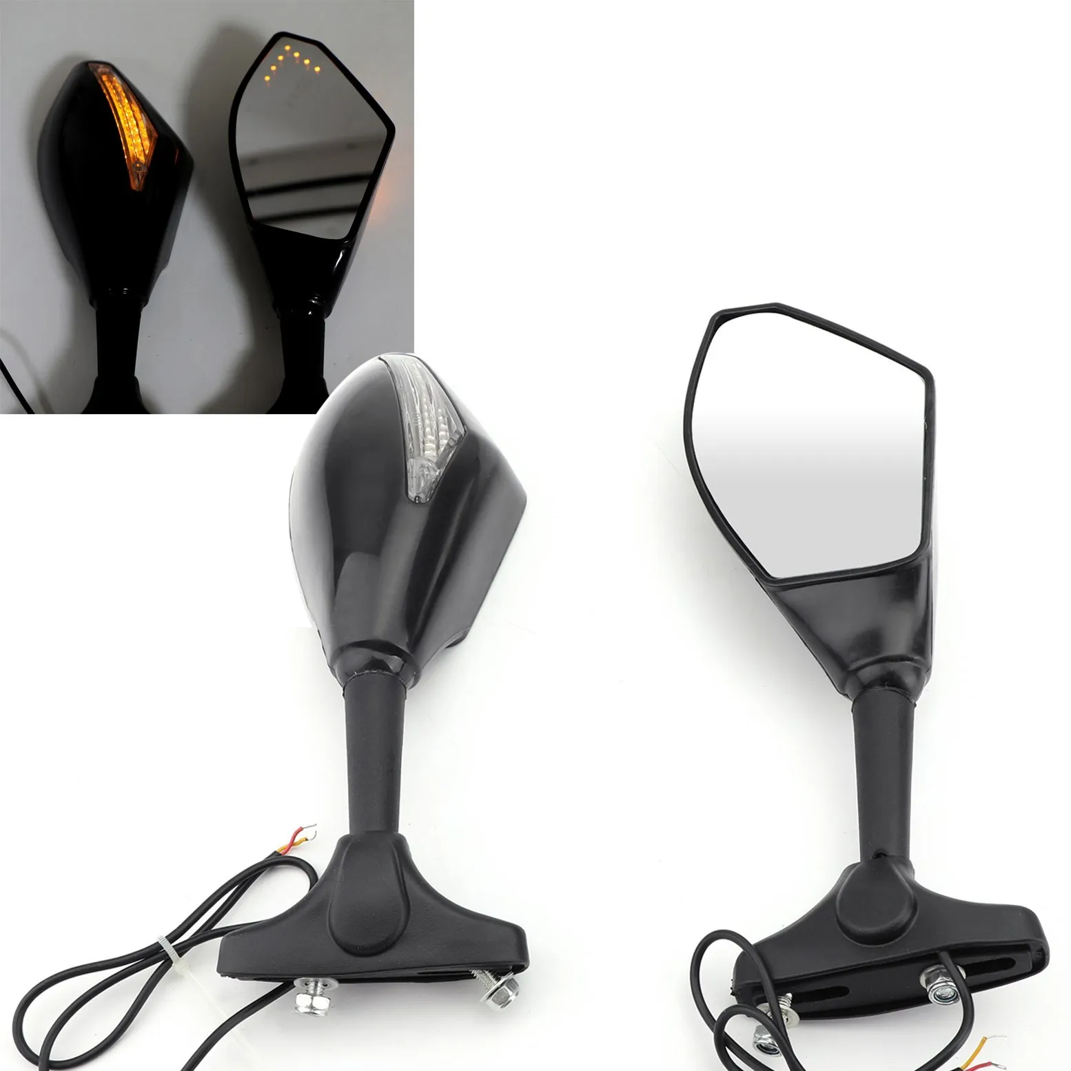 Topteng Pair Mirrors For SUZUKI GSXR 600 750 1000 Hayabusa GSF SV Katana TL1000R