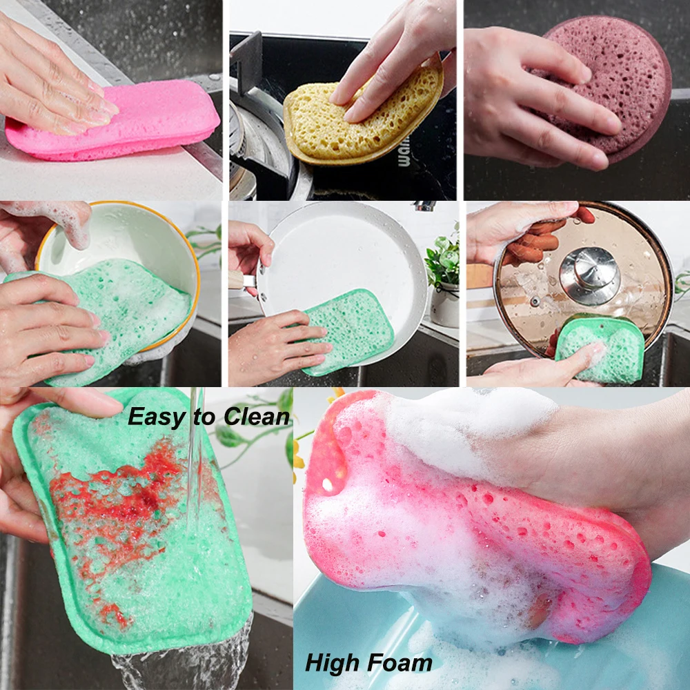 Honeycomb Dishwashing Sponge Porous Cleaning Cloth Household Dishwashing Towel Kitchen Bathroom Toilet High Foam Washing Tools