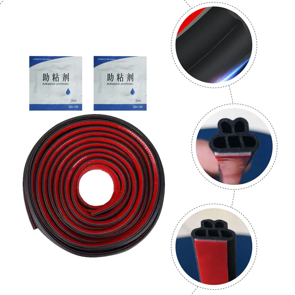 

1Set Door Soundproof Seal Strip Double Layer Car Windproof Sound Insulation Practical Strong Adhesion Seal Strip