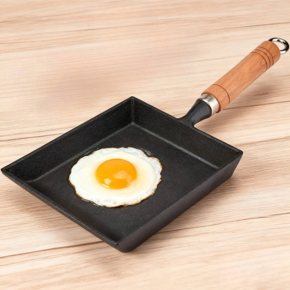

Square Cast Iron Omelet Frying Pan Reusable Nonstick Frying Pan for Frying Eggs Pancakes Easy to Clean Frying Pan Cooking Tool
