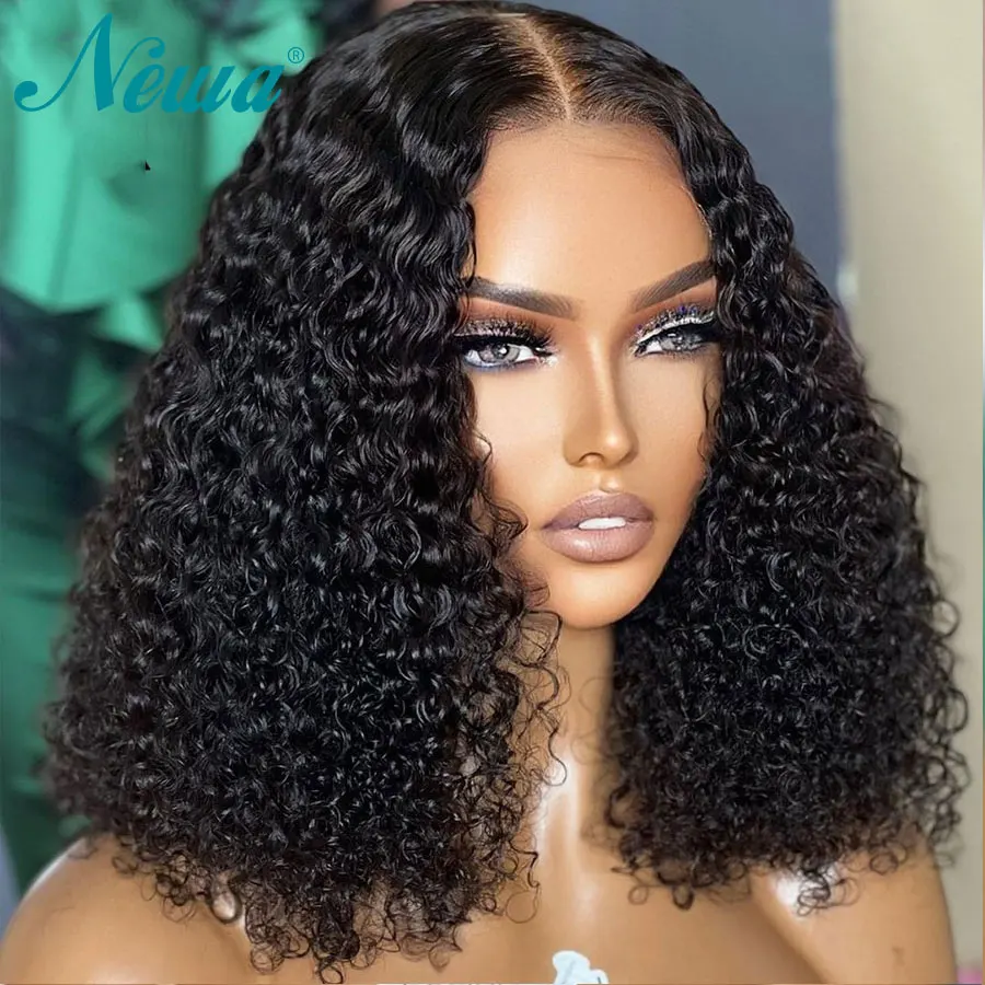 Short Curly Human Hair Wigs 13x6 HD Lace Frontal Wig Glueless Preplucked Human Wigs Ready To Go 13x6 Lace Front Human Hair Wigs image 4