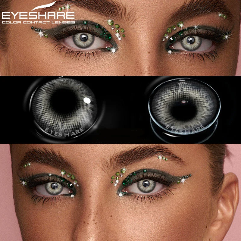 EYESHARE 1 Pair Colored Contact Lenses Natural Look Fast Delivery Brown Eye Lenses Gray Contact Green Eye Lenses Blue Lenses