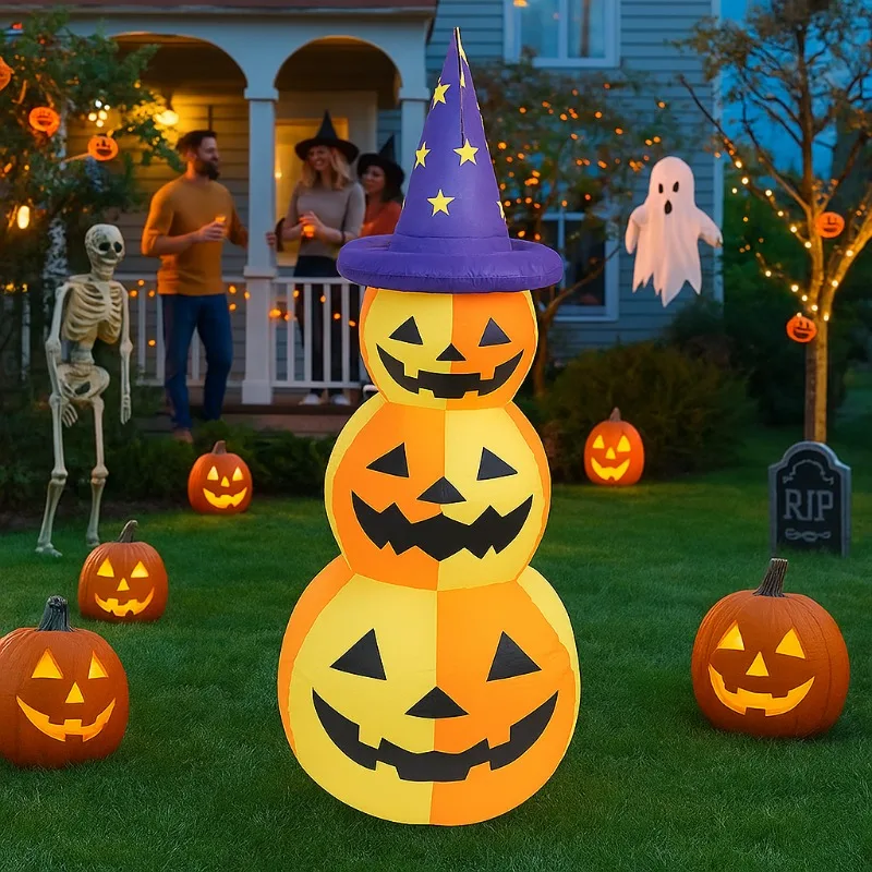 Juguetes inflables de 5 pies, calabazas, modelo inflable de Halloween, decoración luminosa, decoraciones de ambiente de Halloween para modelo de jardín