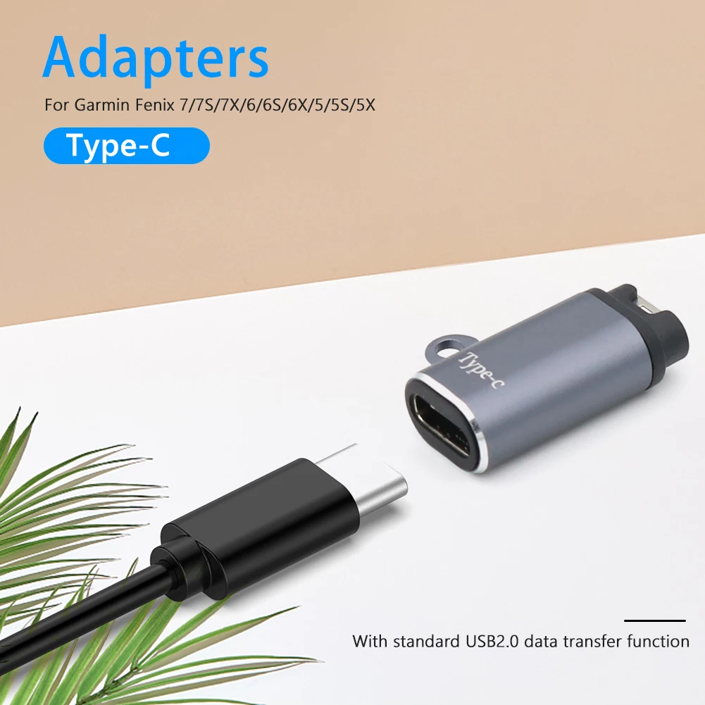 Adaptor Pengisi Daya USB Tipe C/Mikro/Ios untuk Garmin Fenix 7/6/5 Instinct 2S Venu 2 Plus EPIX Forerunner 745 Konverter Pengisi Daya Jam Tangan