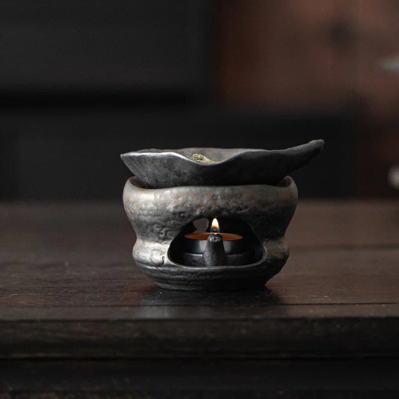 

Керамическая аромалампа в античном стиле с позолотой для благовоний Пало Санто и кедровых свечей