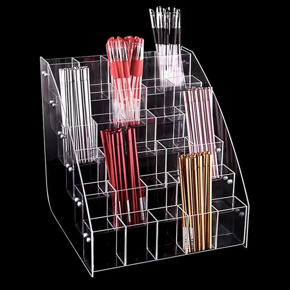 Acrylic Pen Holder Transparent Storage Display Stand Shelf Home Office Storage Organization Pencil Shelves Organizers