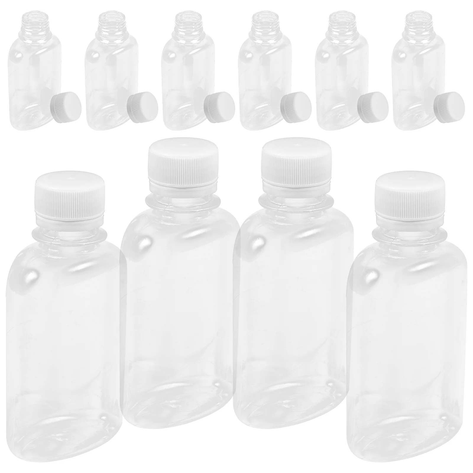

10 Pcs Sealing Cap Reusable Juice Bottles 350ml PET Material Lightweight Portable for Milk Tea Beverage Storage