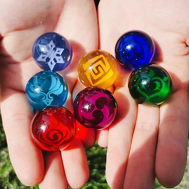 Genshin Impact Vision Element Glass Ball Crystal Ball Night Light Toy Ornament Figure Anime Merch Gift Collection Decor New