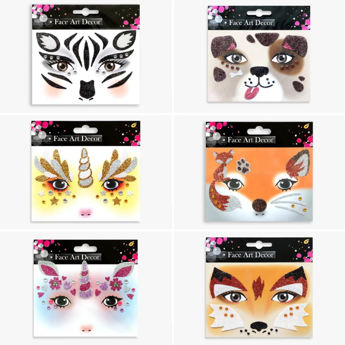 كرنفال عيد الميلاد حفلة الوجه ملصقات الحيوان ملصقات الوجه عيد الحب ملصقات الوجه ملصقات ماكياج ملصقات الأطفال #4