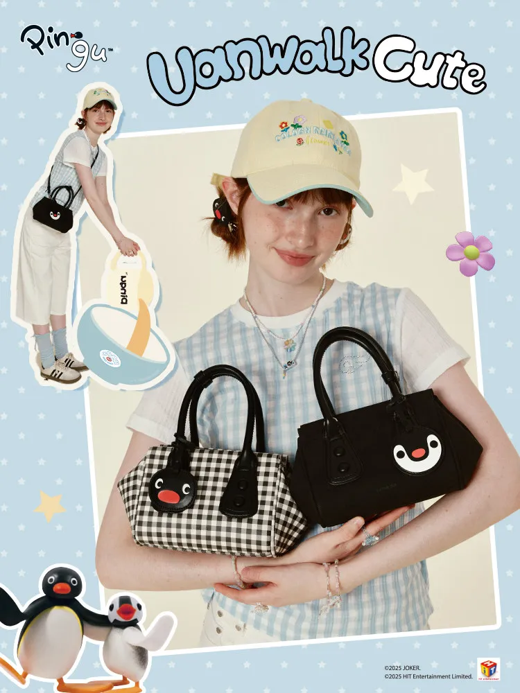 

Cartoon Penguin Pingu Shoulder Slung Portable Bag Girl Commuting To Work Sundries Small Handbag Trend Toy Girl Birthday Gift.