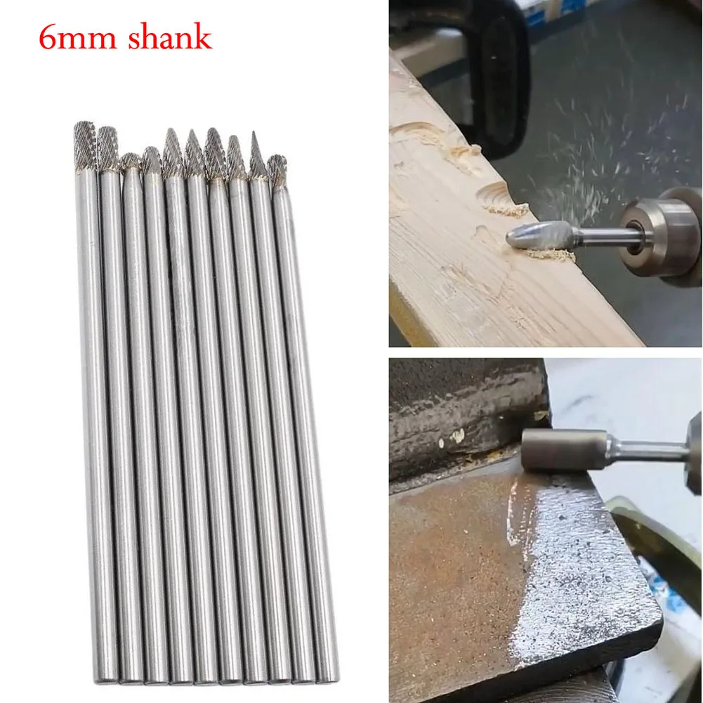 1pc 6x6x150mm Long Single Cut Head Rotary Burrs Milling Cutters For Wood Glass Marble Jade Rotary Tools Accessories