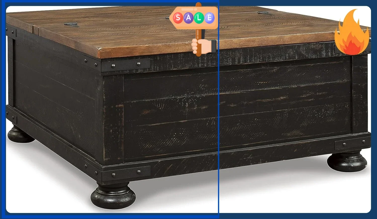 

Bestseller[New Arrival!]Valebeck Farmhouse Lift Top Coffee Table with Storage, Distressed Brown & Black FinishTime limit