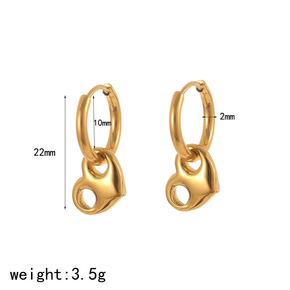 Minimalistischer Modeschmuck aus Edelstahl, zweifarbiges Herz-Knopf-Armband, Halskette, Ohrringe, Damen-Party-Schmuckgeschenke – Detail 7
