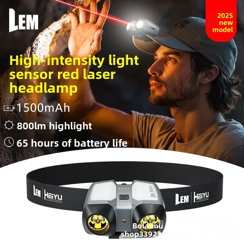 USB Rechargeable Mini Sensor Headlamp - Powerful Super Bright LED Torch for Camping & Outdoor Search