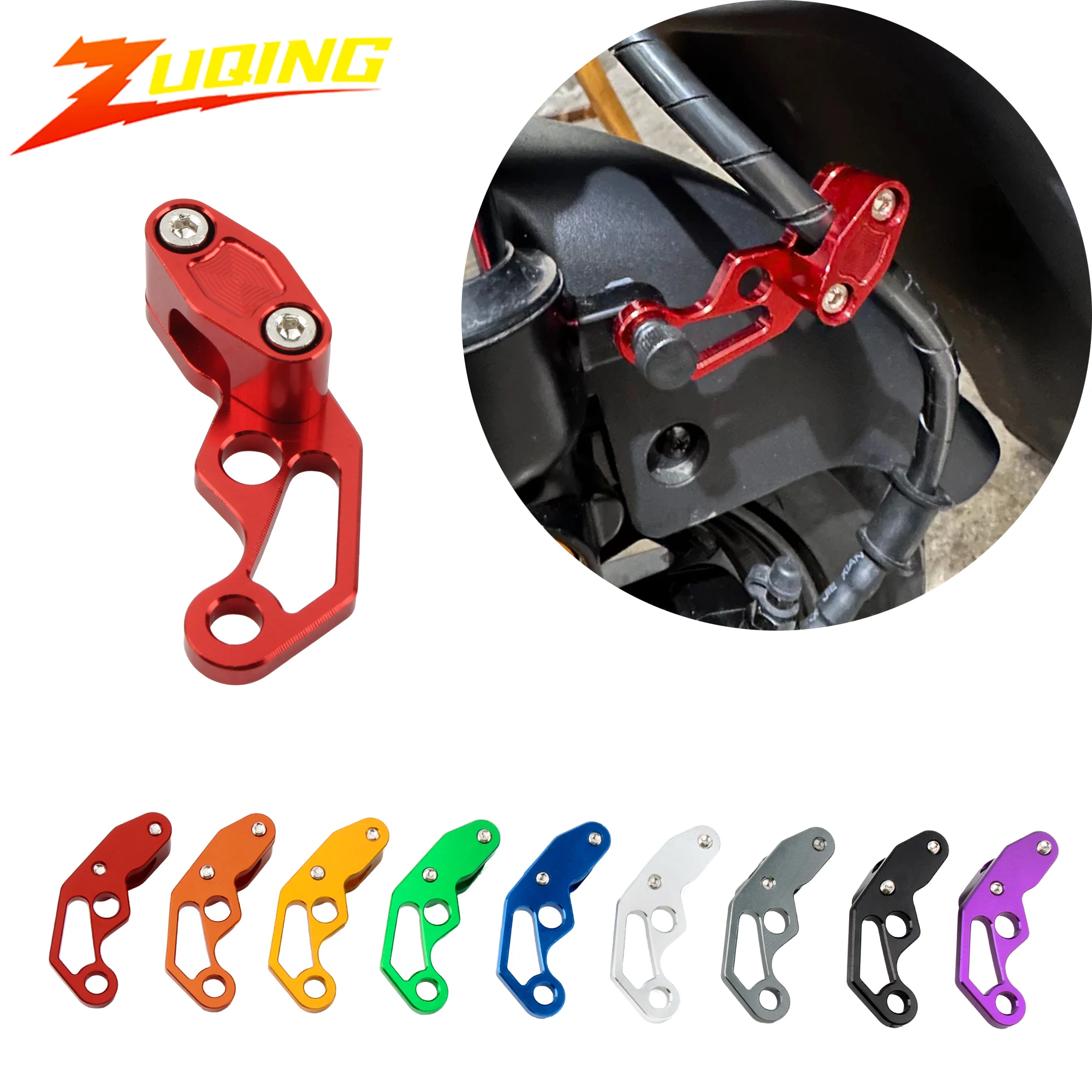 Universal Motorcycle Brake Hose Clip Aluminum Alloy Oil Pipeline Brake Line Clamp Protector Oil Hose Clip Moto Accessorie