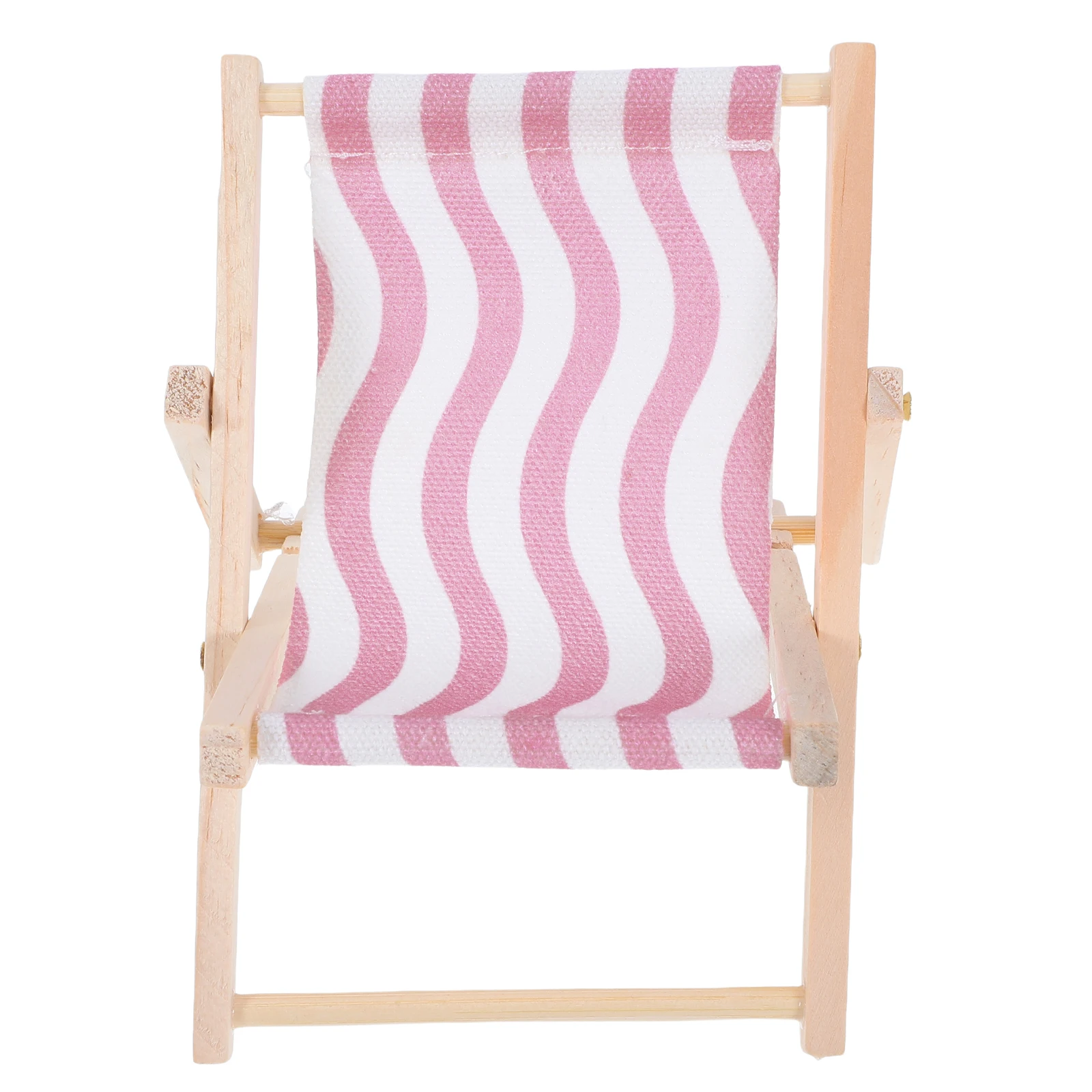

1pc Unique Beach Chair Design Smartphone Dock Wooden Miniature Furniture Home Decoration Mobile Stand