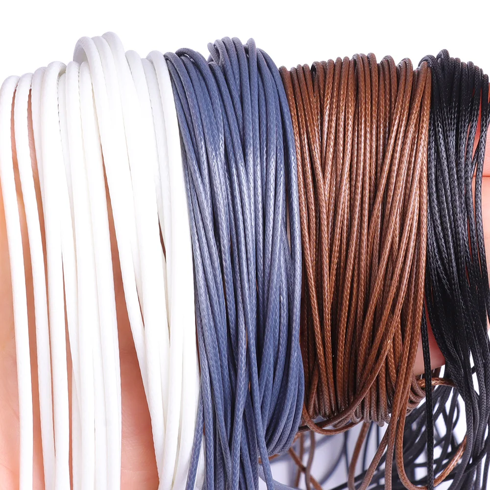 

10Meters 0.5 0.8 1 2mm 4 Color Genuine Leather Round Cord DIY Bracelet Findings Rope String For Jewelry Making