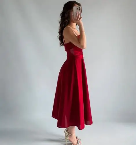 

Women's Fashion Dress 2025 Autumn New Latest Hot Selling Style Elegant Solid Color Sleeveless Strapless Camisole Casual Dress