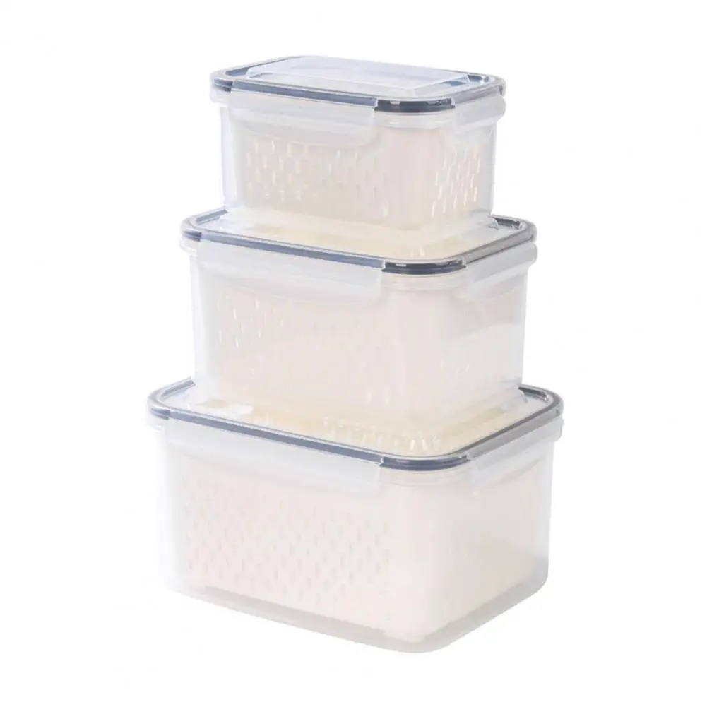 Refrigerador empilhável Crisper Containers, Bpa Free, Lava-louças Safe Fridge Organizer, Escorredores removíveis, Seguro