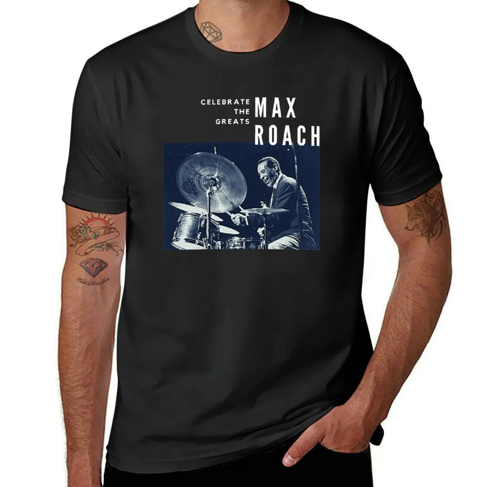 

Max Roach: Great Jazz Drummer/ Musician T-Shirt vintage clothes customizeds anime funnys t shirt for men