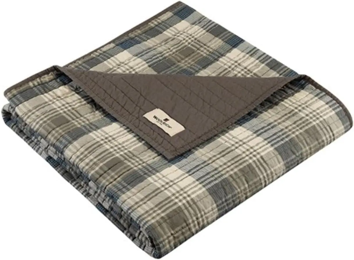 

Luxury Quilted Throw - Cozy Patchwork Moose Design, Lightweight Breathable for Couch Sofa, 50x70 Inches, Tasha Taupe