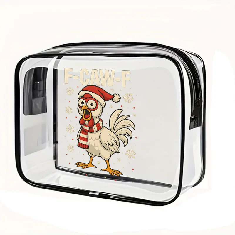 2026 جديد F-CAW-F الدجاج الكرتون نمط حقيبة غسيل PVC وحقيبة مستحضرات التجميل البلاستيكية هدية حفلة هدايا السنة الجديدة هدية عيد ميلاد لصديقتك