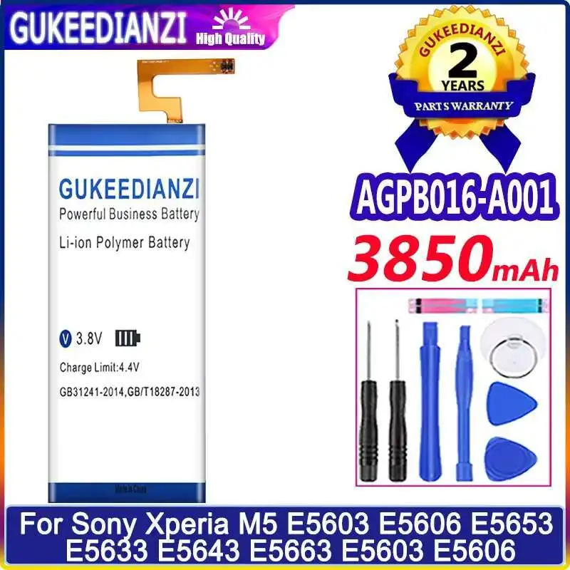 

Premium Replacement 3850Mah For Sony Xperia M5 E5603 E5606 E5653 E5633 E5643 E5663 Mobile Phone Battery AGPB016-A001