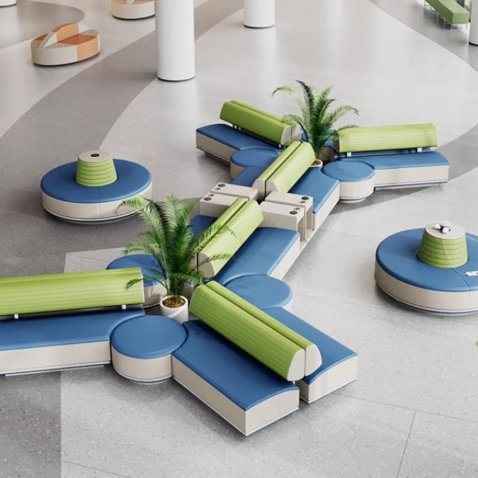 Cylinder square column soft bag early education training institution shopping mall hall creative rest waiting area sofa