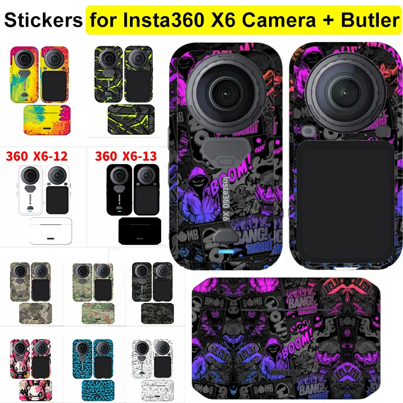 For Insta360 X6 Camera Battery Butler Stickers Anti-scratch Protective Film Decals For INSTA 360 x6 Personalized Refit Skin Kit