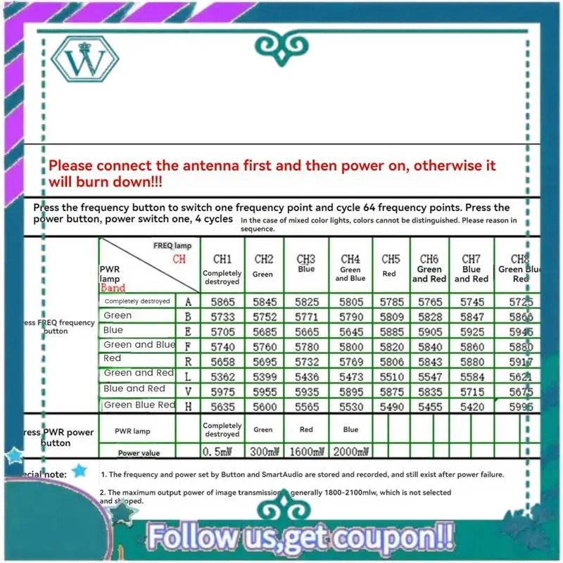 Upgraded 5.8G 2W VTX With SMA Inner Needle Antenna 2000Mw 64CH FPV Video Transmitter PAL/NTSC Support OSD For FPV RC Drone