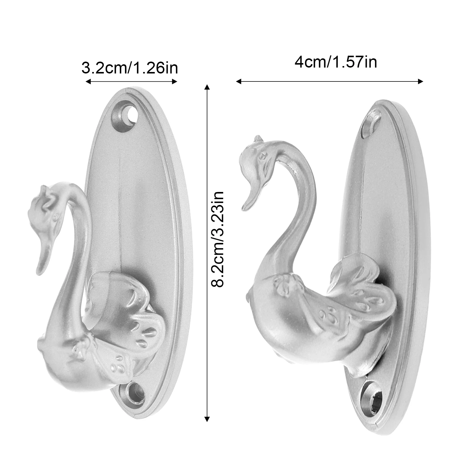 1 Pair Swan Style Drapery Curtain Holdbacks Tieback Hooks Zinc Alloy Vintage Swan Decorative Curtain Hooks Window Accessories