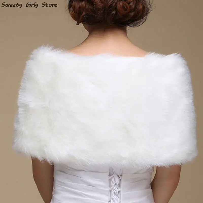 Matrimonio scialle di pelliccia abito formale Wrap da sposa primavera inverno giacca di peluche capispalla da sposa mantello da sposa elegante cappotto corto nastro