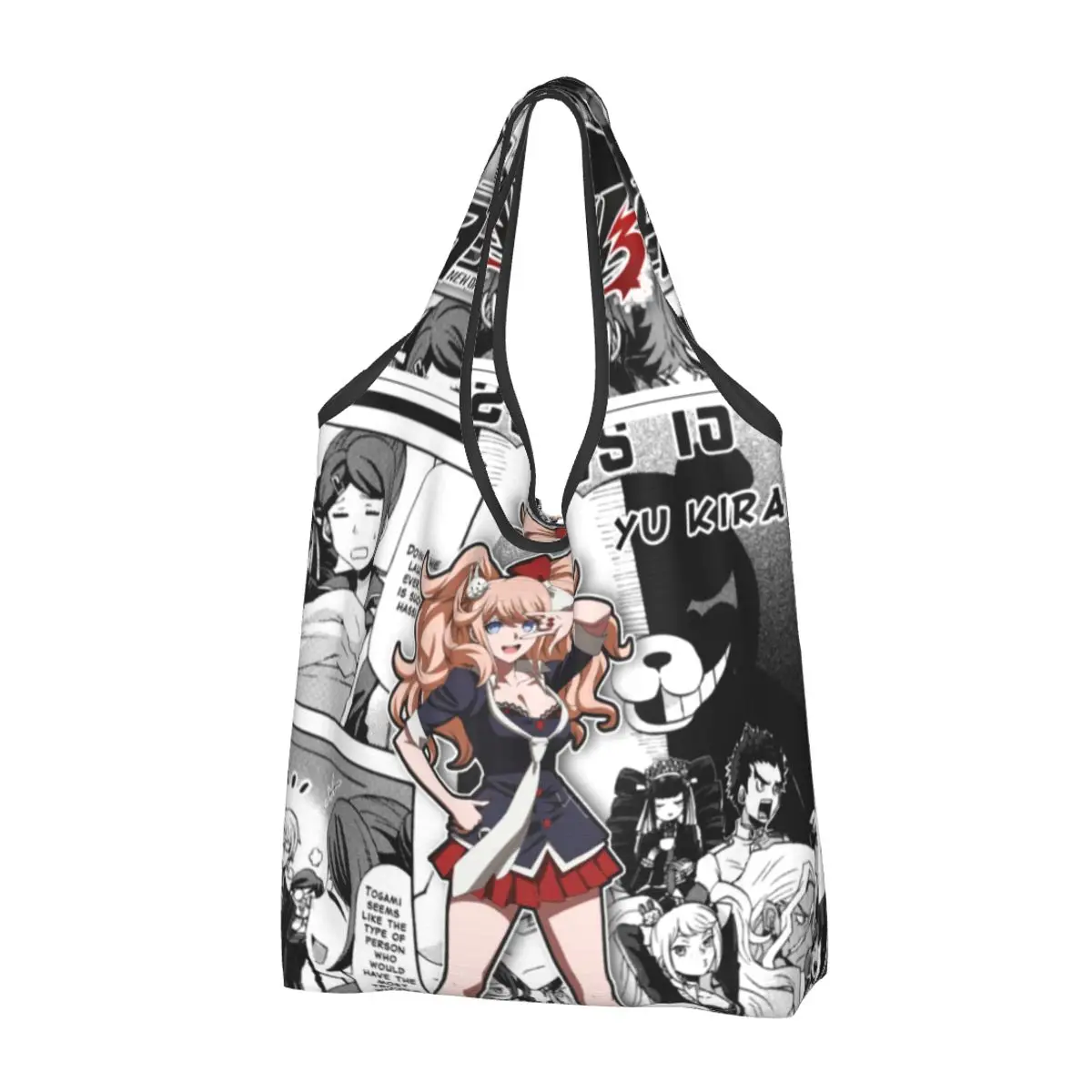 

Danganronpa Junko Enoshima Многоразовые сумки для покупок и продуктов, грузоподъемность 50 фунтов, эко-сумка Danganronpa Manga, экологически чистая Ripstop