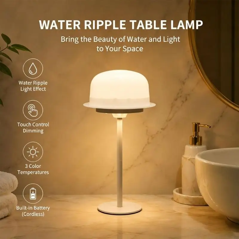 Small Water Inspired Projector Light With Timer Function And Warm Gold For Relaxation M4YD