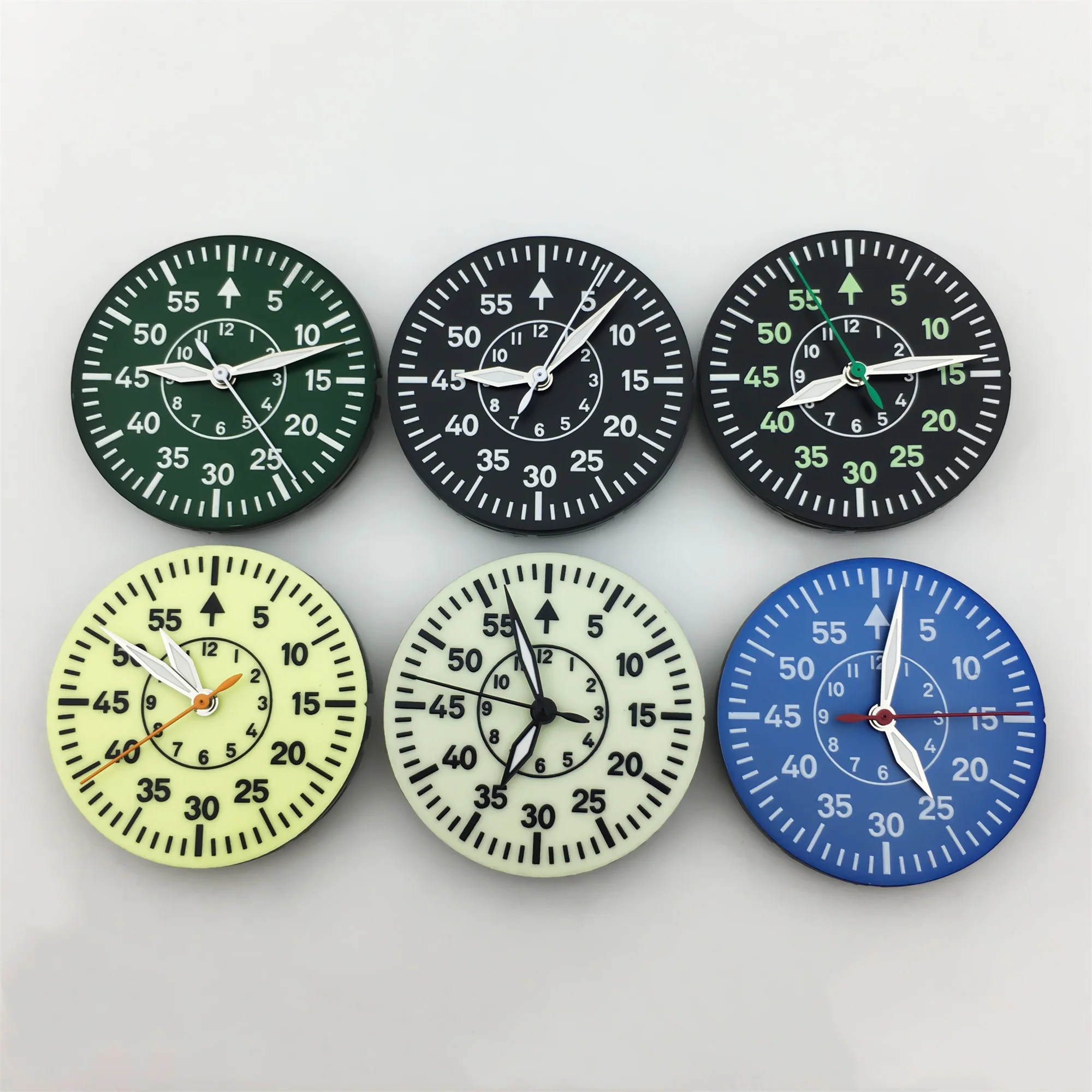 BLIGER 29mm esfera del reloj índice numérico negro verde azul Esfera luminosa completa con manecillas ajuste NH34 NH35 NH36 ETA2824 PT5000 movimiento