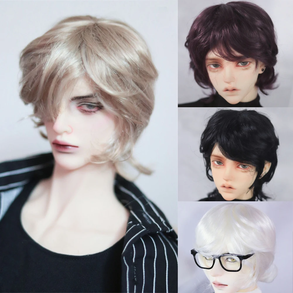 

D09-P349 children toy BJD DD SD MSD 1/3 1/4 MDD doll Accessoriess wig Curled short hair gold brown black 1pcs