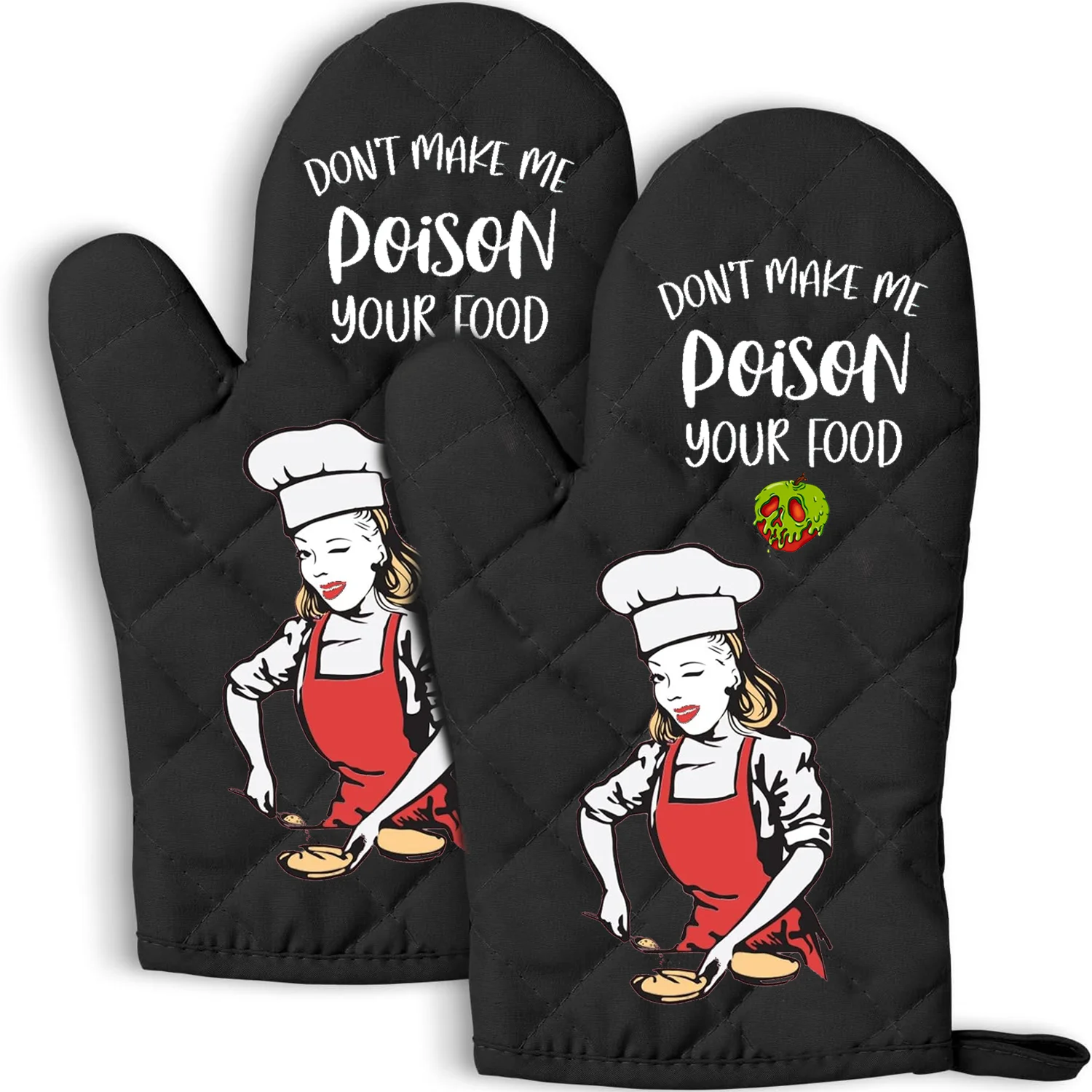 Halloween Funny Oven Mitts Set Retro Kitchen Mitts Baking Unique House Warming Birthday Cooking Gifts for Women Mom Wife Her