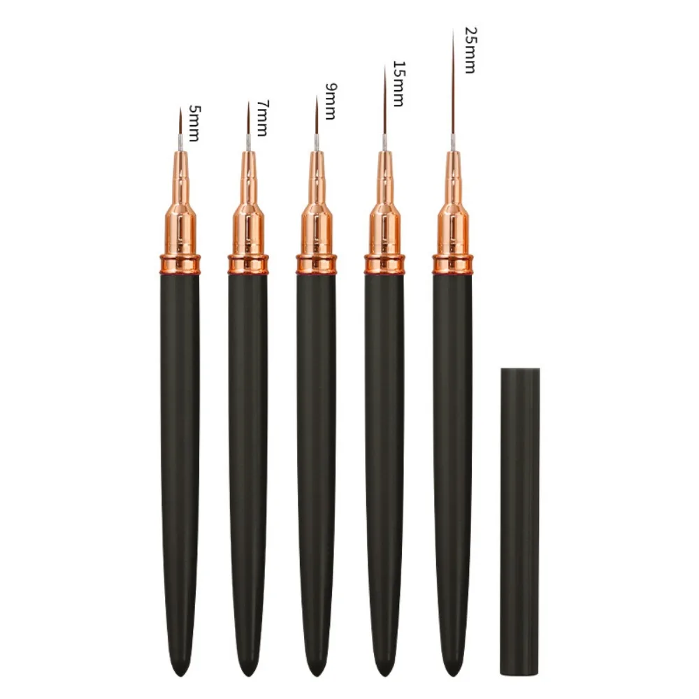 

5/7/9/15/25MM 5 Pieces Set Liner Brush for Nail Art Painting Fine Liner Brushes for Nails Liner Nail Brush Set for Acrylic