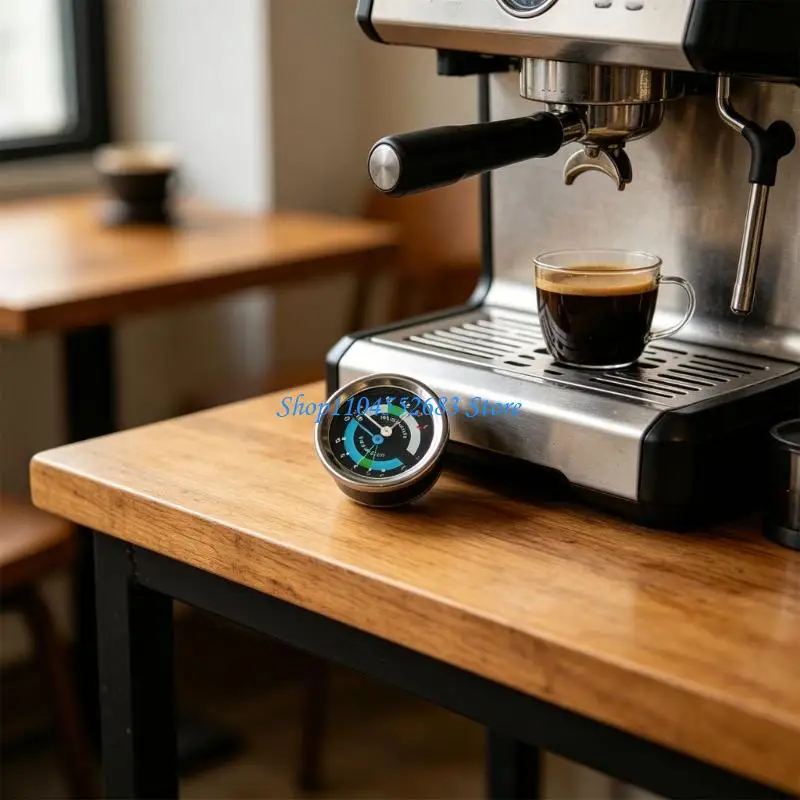 Easy Mount Pressure Meter Improve Coffee Machine Accessories Suitable for Espresso Machines with Metal Construction 