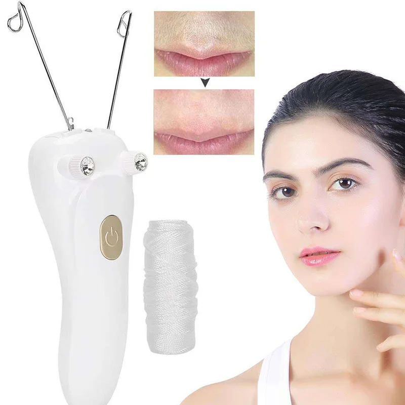 Portable Electric Depilator, Hand, Leg, Facial Hair Removal Device, Painless Physical Depilator With Cotton Thread.