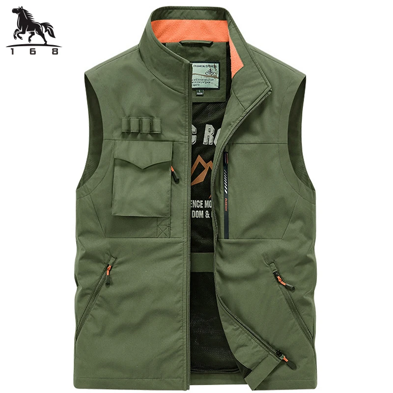 

mens waistcoat Autumn winter New splice Men's Middle age rinsing business casual vest Breathable sunscreen vest size M-6XL 2366