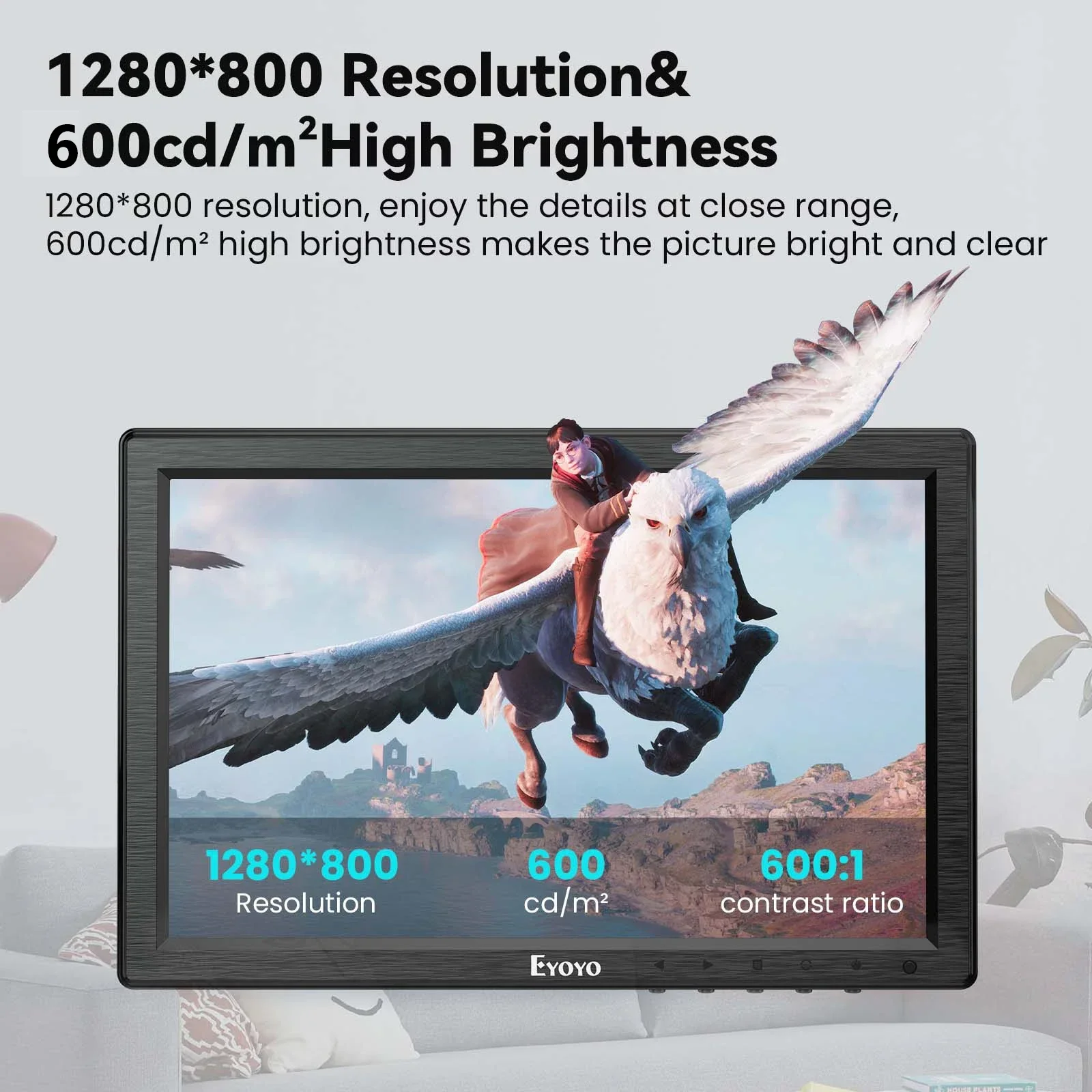 

Eyoyo EM10A Desktop LCD Monitor 1280x800 Resolution With Speaker 10" Small Second Display Support Remote Control Wall Mounting